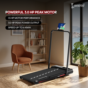 Cockatoo Alphapad 3.0 3HP Peak Walking Pad For Home| Folding Treadmill| Max User Weight 110 KG| Speed 6 Km/Hr