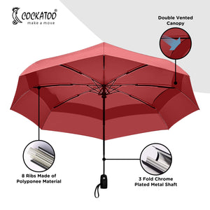 Cockatoo Rain-Guard Automatic Umbrella with 8 Ribs - detail shot