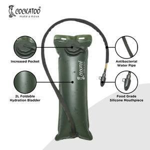 Cockatoo Hydration Bladder 2 Liter Leakproof Water Reservoir, Outdoor Water Bag, Material: EVA(6 Month Warranty)