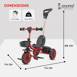 STAR CRUISE GALAXY RIDE TRICYCLE WITH PARENTAL CONTROL -Red
