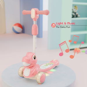 Cockatoo Glow Rider Led Kids Scooter Dino with Music-Light in Deck and Wheel