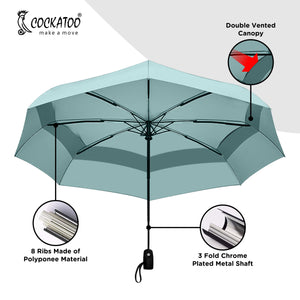 Cockatoo Rain-Guard Automatic Umbrella with 8 Ribs - detail shot