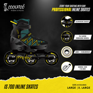 Cockatoo IS 700 Inline Skates | ABEC 9 Bearings | 110 MM Aluminum Chassis Wheel