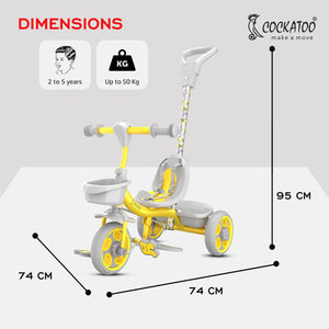 STAR CRUISE GALAXY RIDE TRICYCLE WITH PARENTAL CONTROL -Yellow