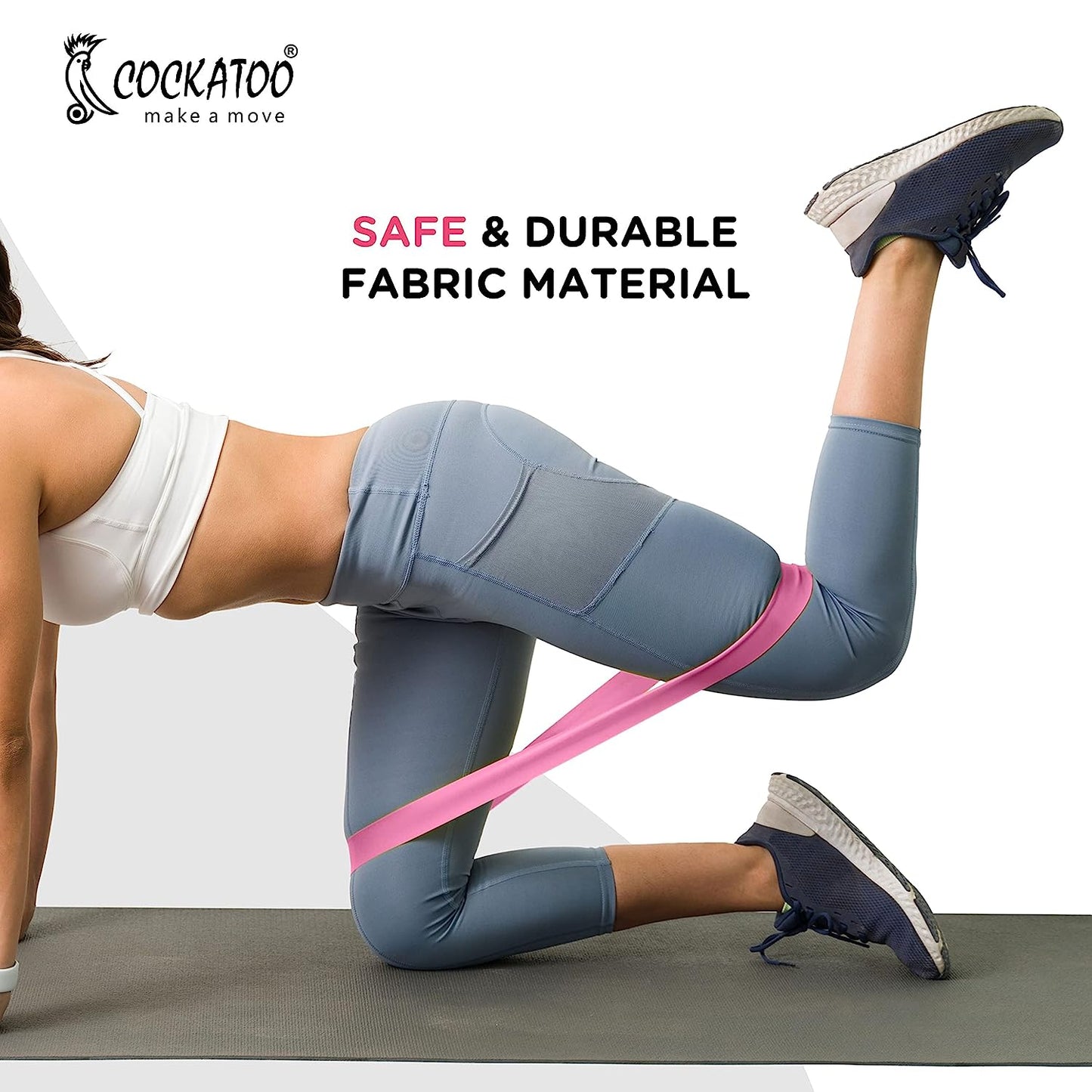 Cockatoo Fabric Resistance Bands for Working Out, Exercise Bands Workout, 3 Booty Bands for Women Legs and Glutes, Pilates Flexbands,Loop Hip Band for Women(6 Month Warranty) (Light-Medium-Hard)