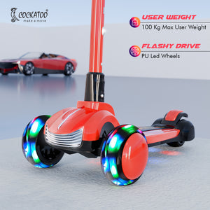 Cockatoo Glow Rider Led Kids Scooter Car with Music-Light in Deck - detail shot