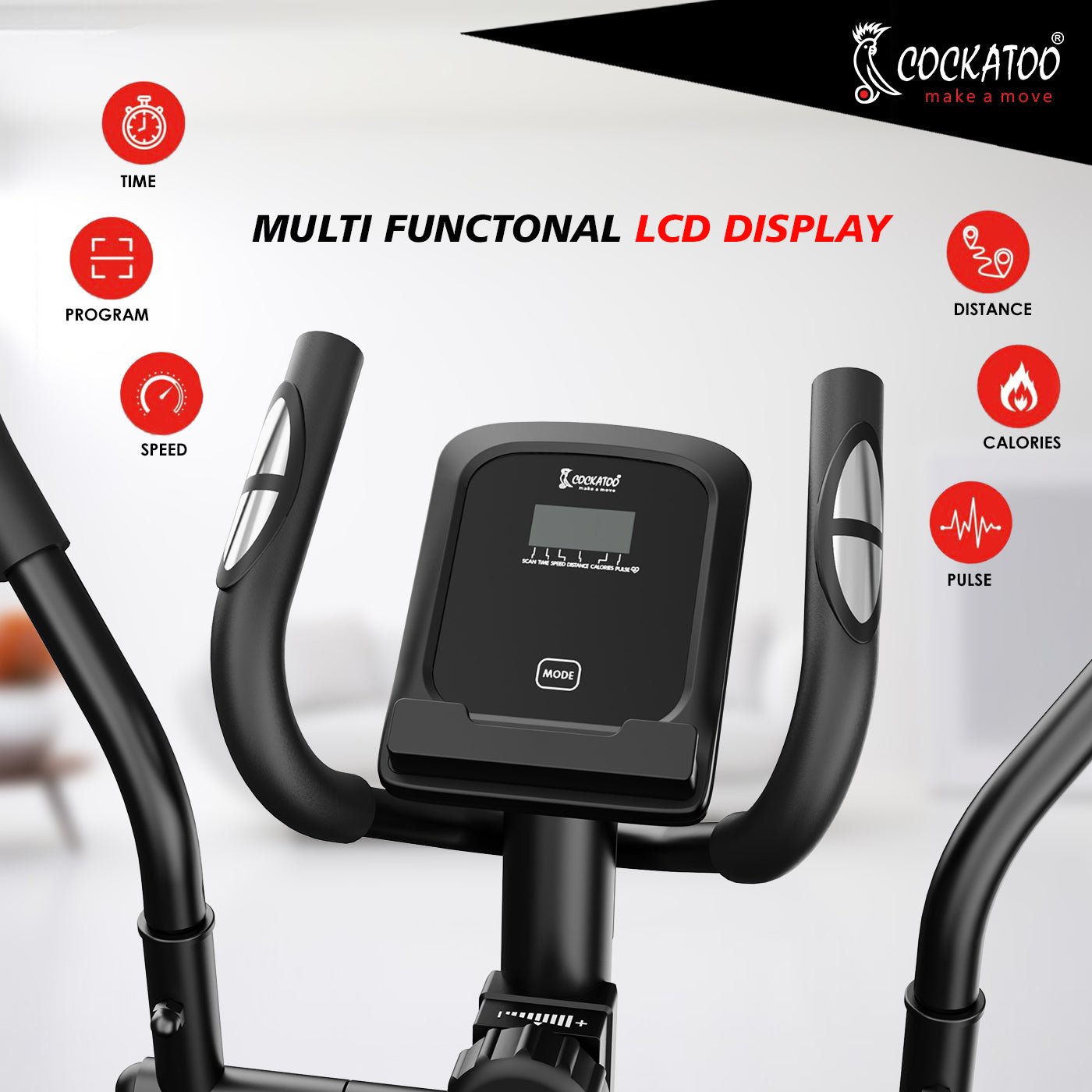 Cockatoo Trainer-X 5Kg Fly-Wheel Elliptical Cross Trainer for Home | 8