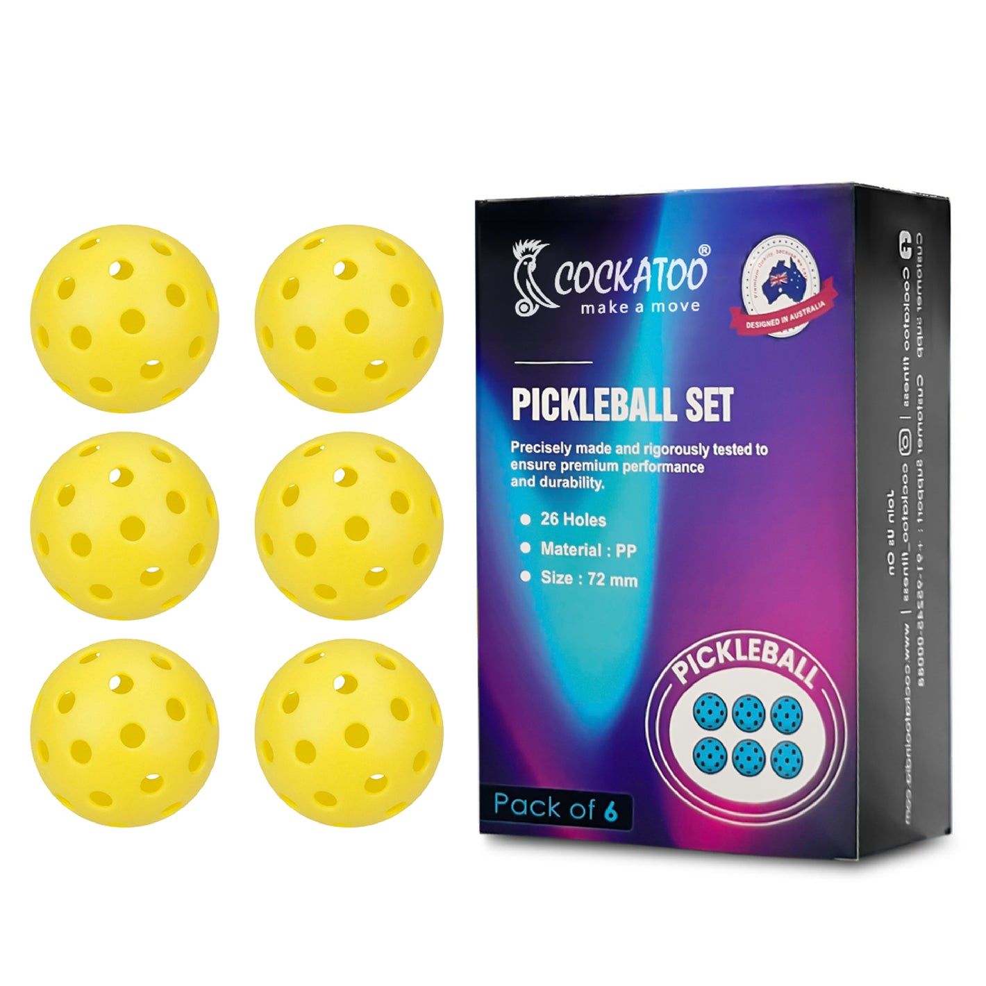 Pickle Ball 40 Holes (Set of 6)