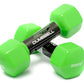 Cockatoo Unisex Metal Integrated PVC Vinyl Dumbbell | Pack of Two | Green PVC Dumbbells