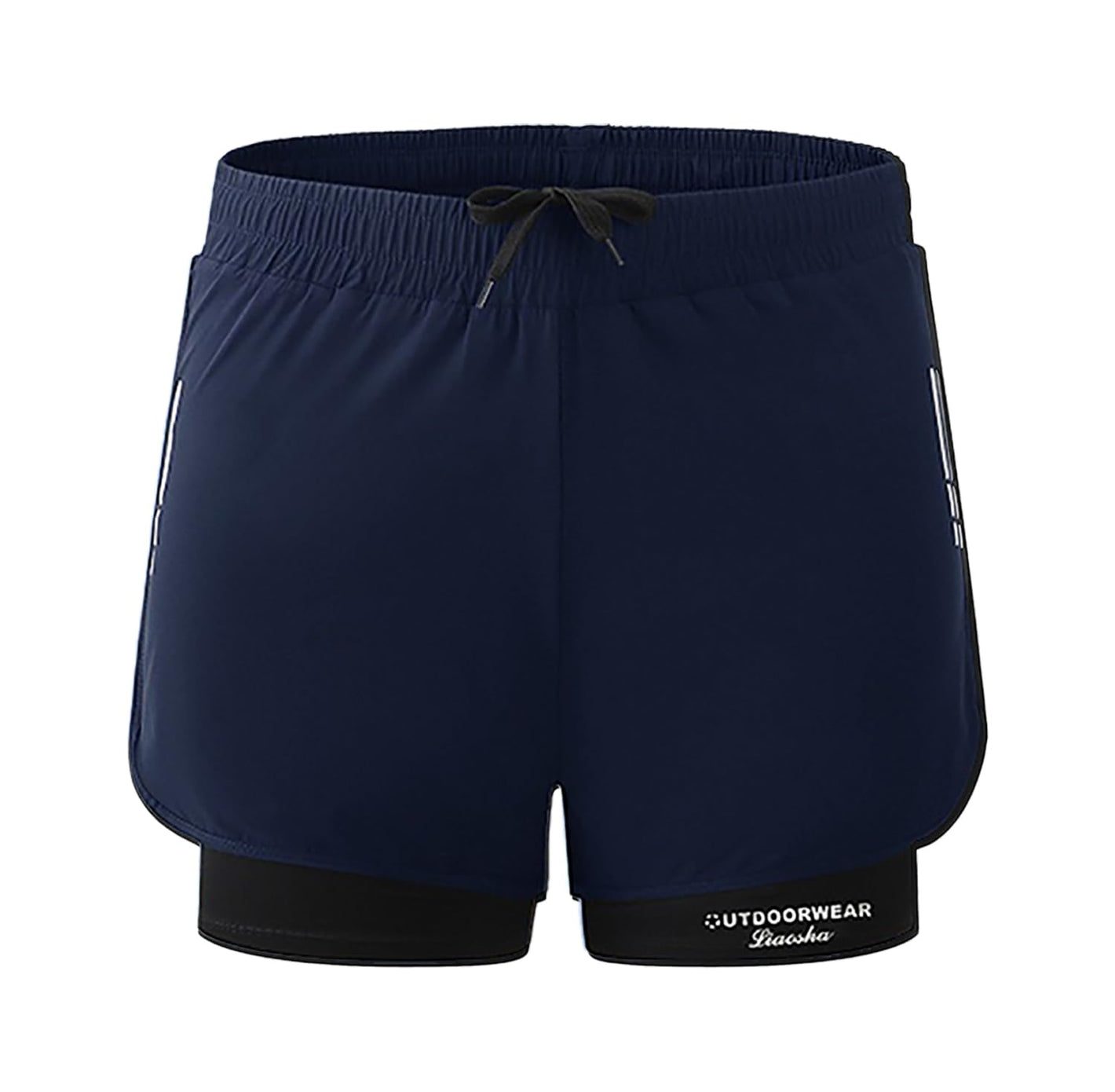 2 in 1 Men's Workout Running Shorts, Active Wear Men Shorts, Gym Shorts For Men, Color-Navy Blue