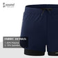 2 in 1 Men's Workout Running Shorts, Active Wear Men Shorts, Gym Shorts For Men, Color-Navy Blue