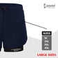 2 in 1 Men's Workout Running Shorts, Active Wear Men Shorts, Gym Shorts For Men, Color-Navy Blue