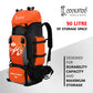 90L Orange Rucksack Trekking Bag