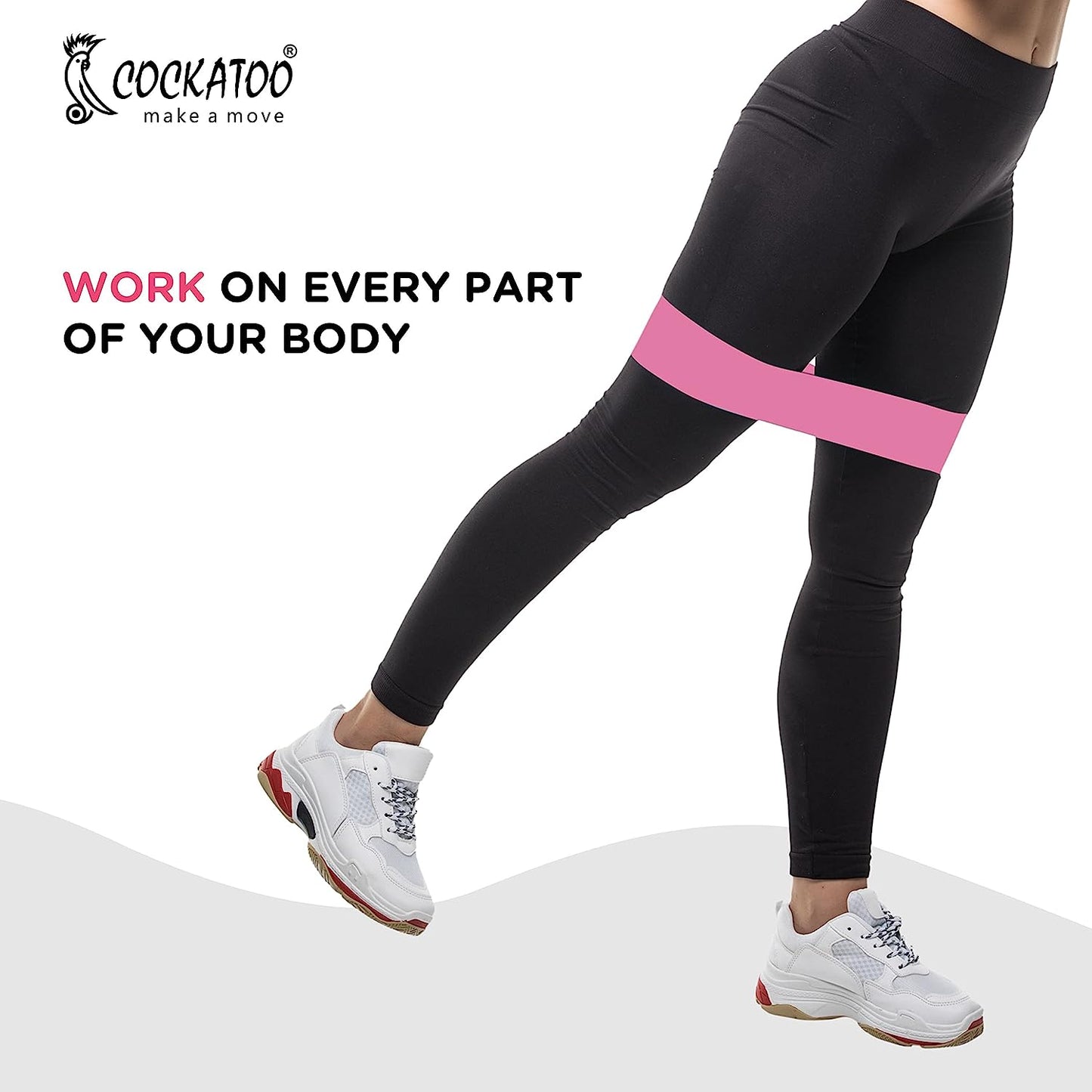 Cockatoo Fabric Resistance Bands for Working Out, Exercise Bands Workout, 3 Booty Bands for Women Legs and Glutes, Pilates Flexbands,Loop Hip Band for Women(6 Month Warranty) (Light-Medium-Hard)