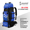 80L Blue Rucksack Trekking Bag