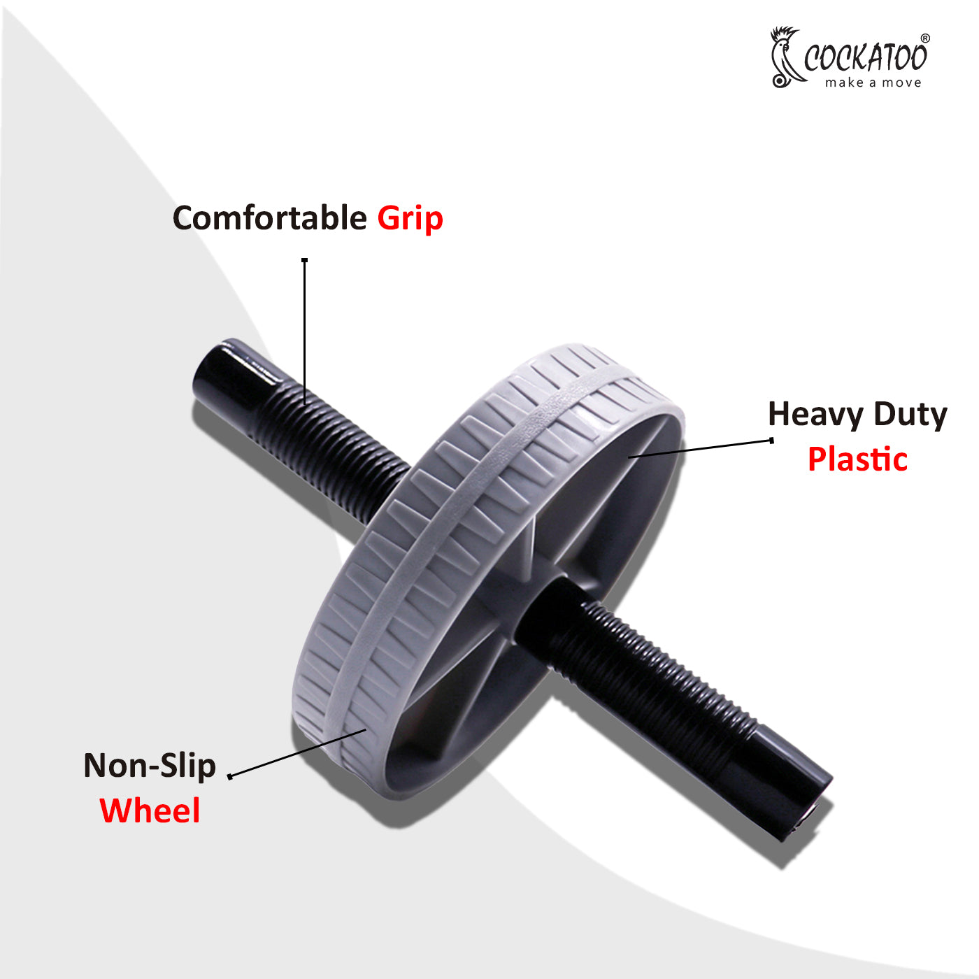 Cockatoo Ab Roller - Effective Abs Exercise Equipment for Men and Women. Suitable for Gym and Home Workouts. Enhance Tummy Fitness with Anti-Slip Abs Wheel and Knee Mat. Multicolor Option.