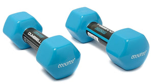 Cockatoo Unisex Metal Integrated PVC Vinyl Dumbbell | Pack of Two | Green PVC Dumbbells