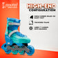 Cockatoo Shadow Line Adjustable 4 Wheel Inline Skates| ABEC-7 Bearing Skating Shoes| Adjustable Strap