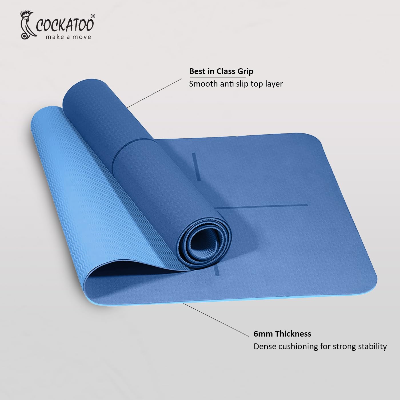 Premium MM TPE Non Slip, Unrolls Flat Always Yoga Mat