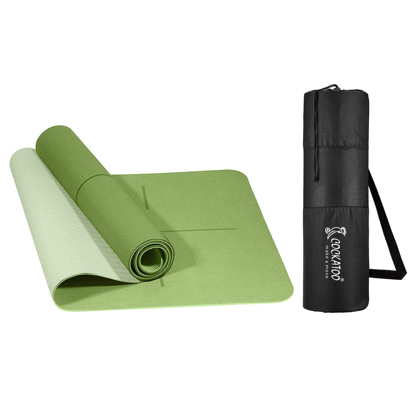 Cockatoo Premium 6 MM TPE Non Slip, Unrolls Flat Always, Sweat Absorbent Yoga Mat For Women and Men with Cover Bag L-183CM x W-61CM (1 Year Warranty)