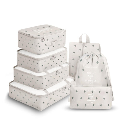 Cockatoo Jet-Set 7 Pc Travel Storage Bag | Travel Organizer Bags for Luggage