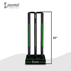 Green Premium Cricket Wicket Set for Boys, Complete wicket set for kids