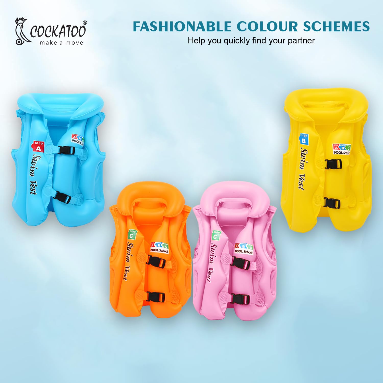 Swimming Life Jackets, Swimming Pool Life Jackets For Kids Adults, Blue, Size:50 Cm