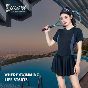Cockatoo Black Swimwear Set for Women - detail shot
