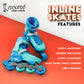 Cockatoo Shadow Line Adjustable 4 Wheel Inline Skates| ABEC-7 Bearing Skating Shoes| Adjustable Strap