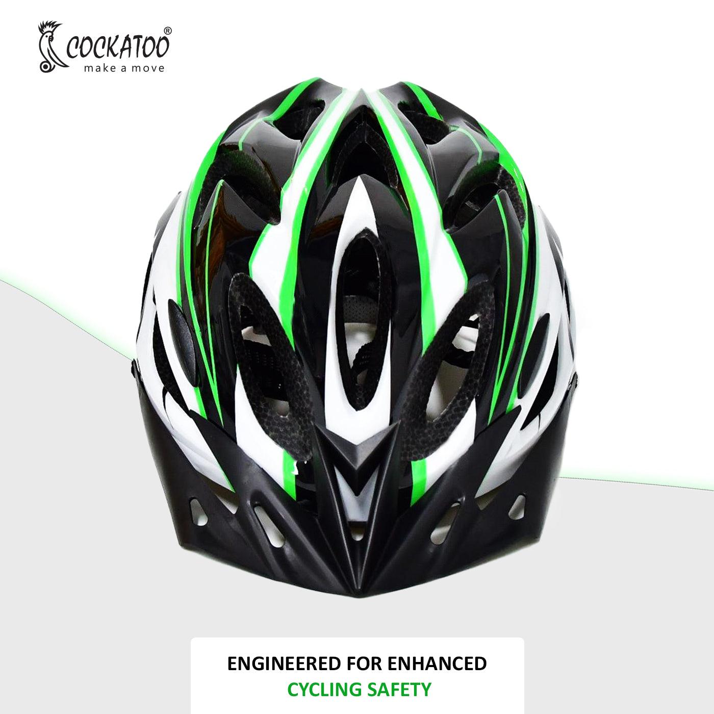 Cockatoo Adjustable Cycling Helmet with Detachable Visor|Adjustable Light Weight Mountain Bike Cycle Helmet with Padding for Kids and Adults|Racing Helmet for Men and Women