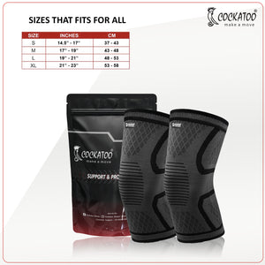 Cockatoo Knee Compression Support KN-333 - Nylon & Spandex Material - detail shot