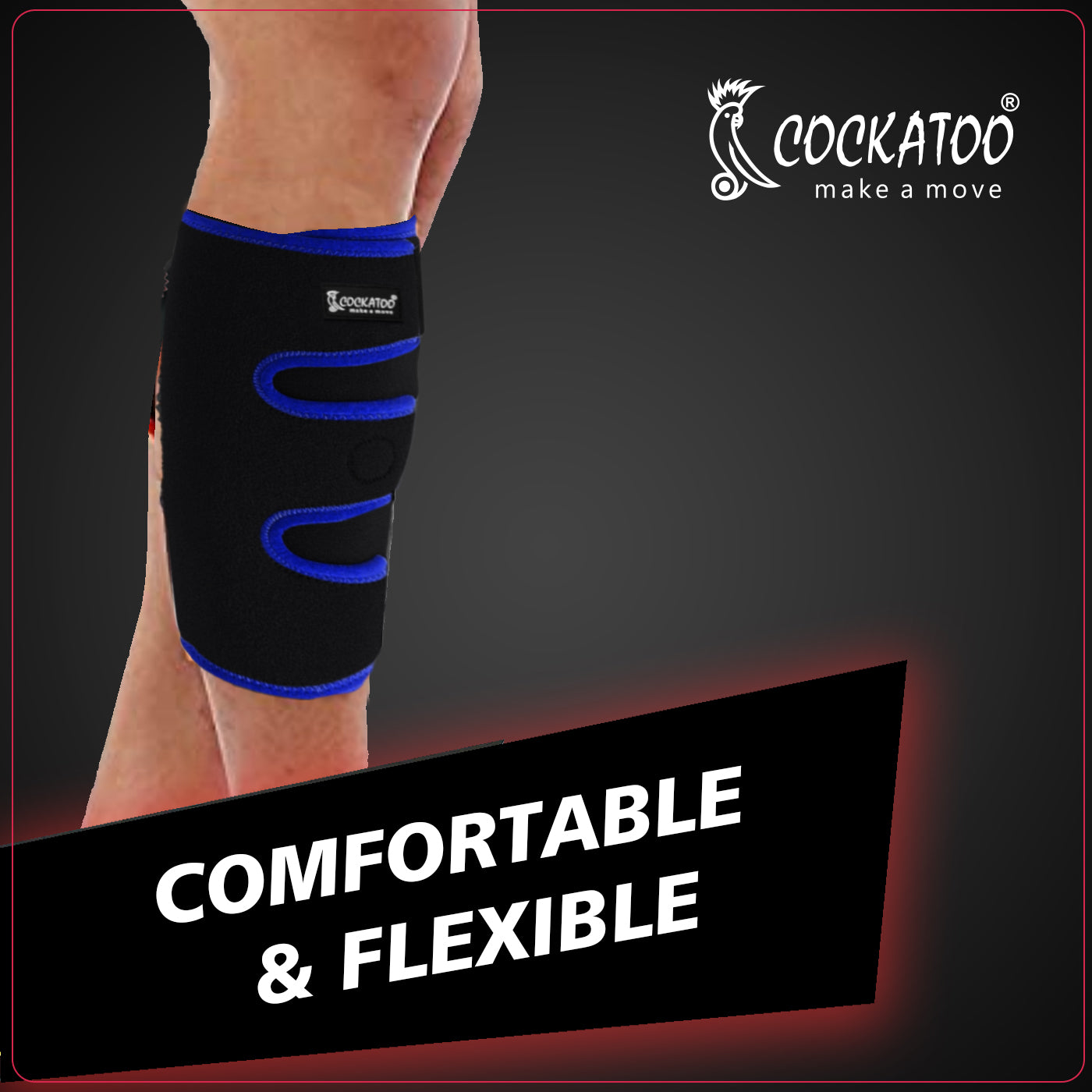 Cockatoo Calf Support Brace - Shin Splint Compression Sleeve - Lower Leg Wrap Support for Torn Calf Muscle, Strain, Sprain, Pain Relief - Suitable for Tennis Leg - Unisex