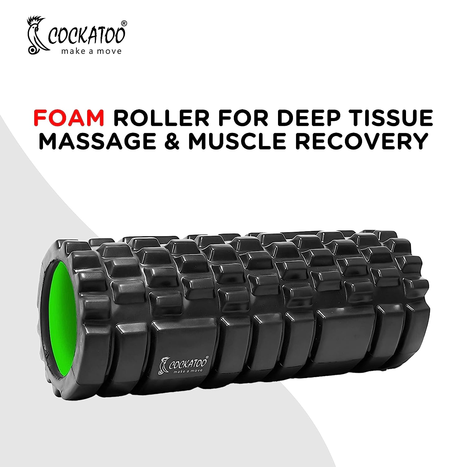 Cockatoo Imported GRIDD Foam Roller, Massage Therapists (Black)