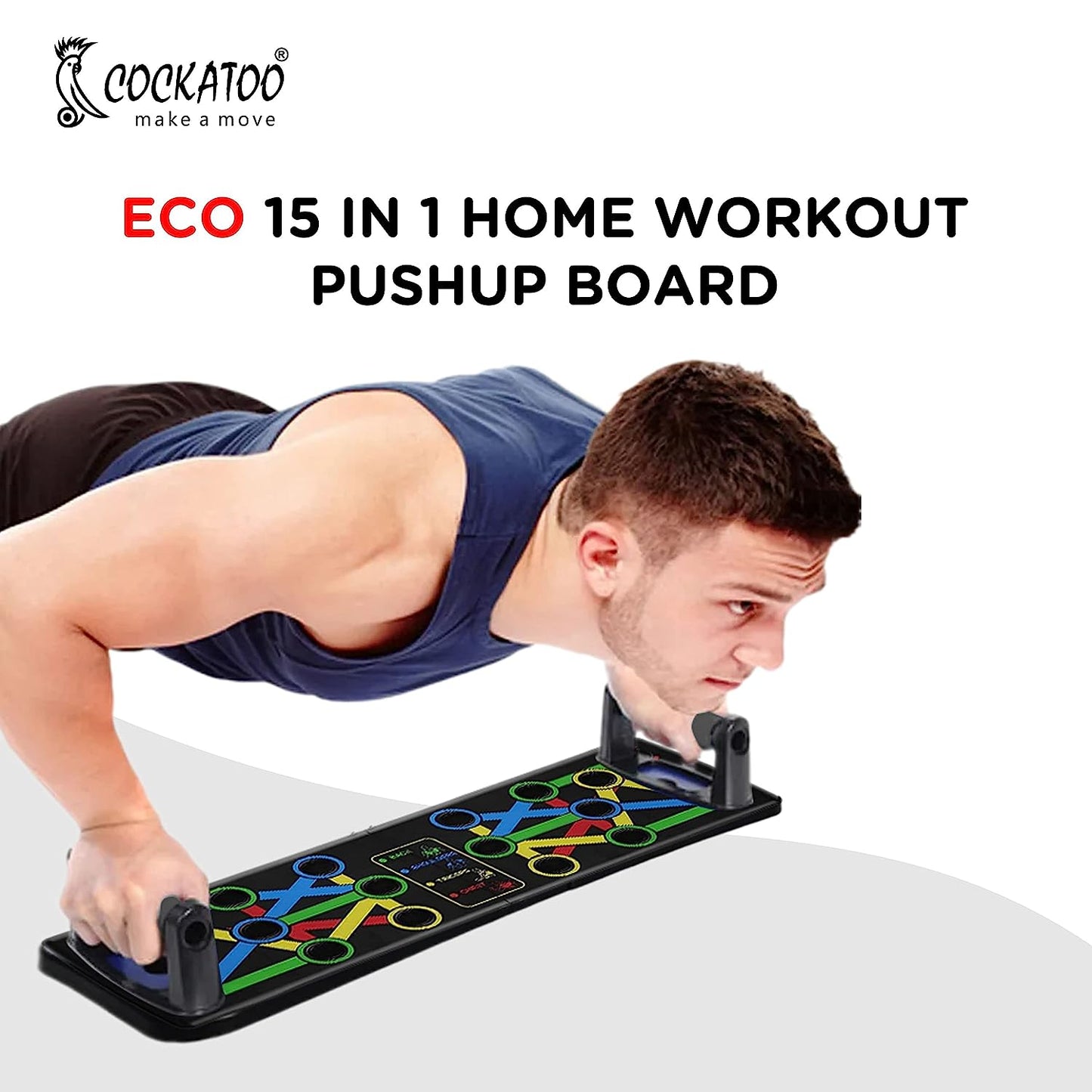 Cockatoo ECO 15 in 1 Home Workout Pushup Board,Pushup Bar System|| ABS Material|| 1 Year Warranty