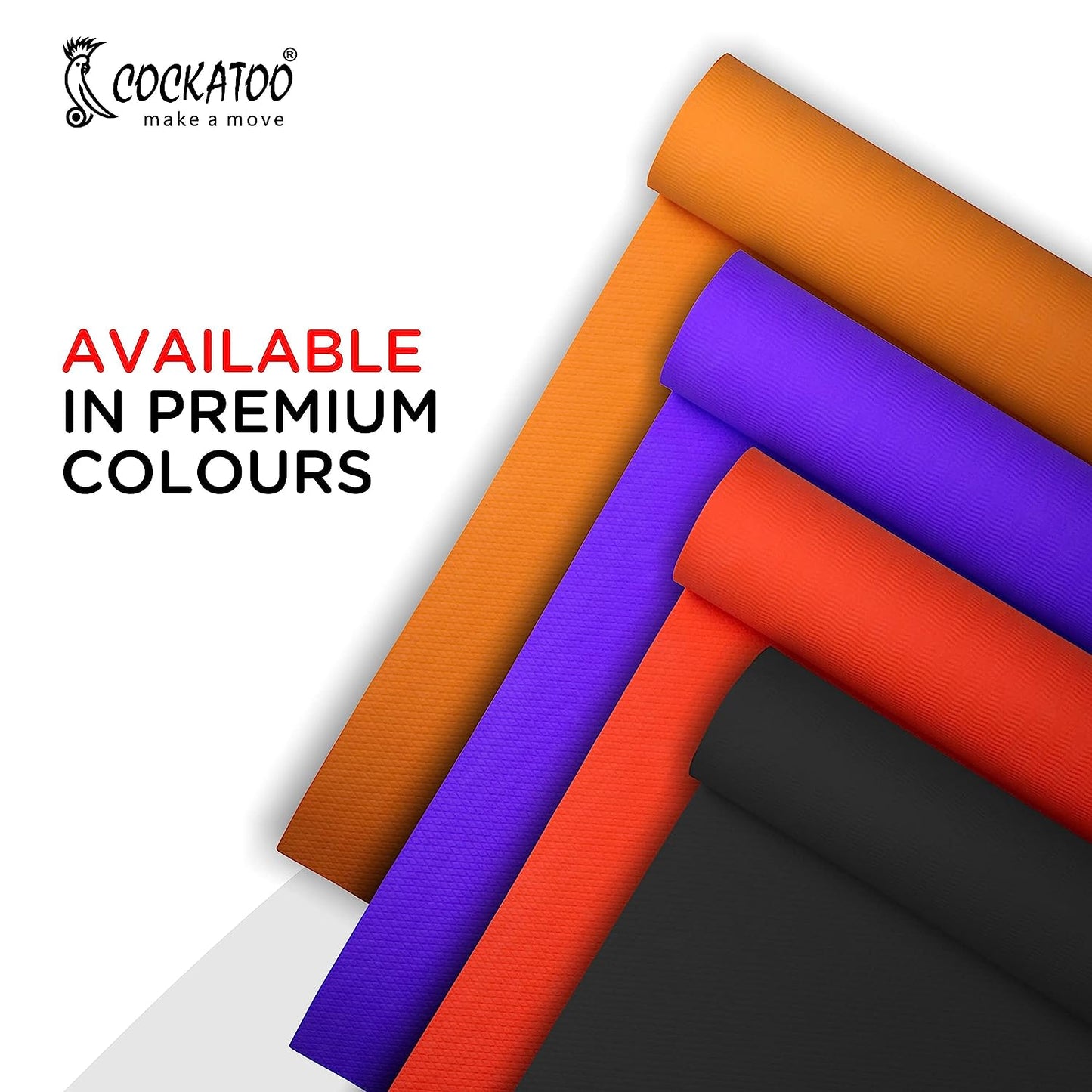 Cockatoo YM100 Yoga Mat For Women & Men, Anti Slip, EVA Material, (4mm-6mm) Exercise Mat For Home Gym |Yoga Mat For Gym Workout and Yoga Exercise (4MM, Purple)