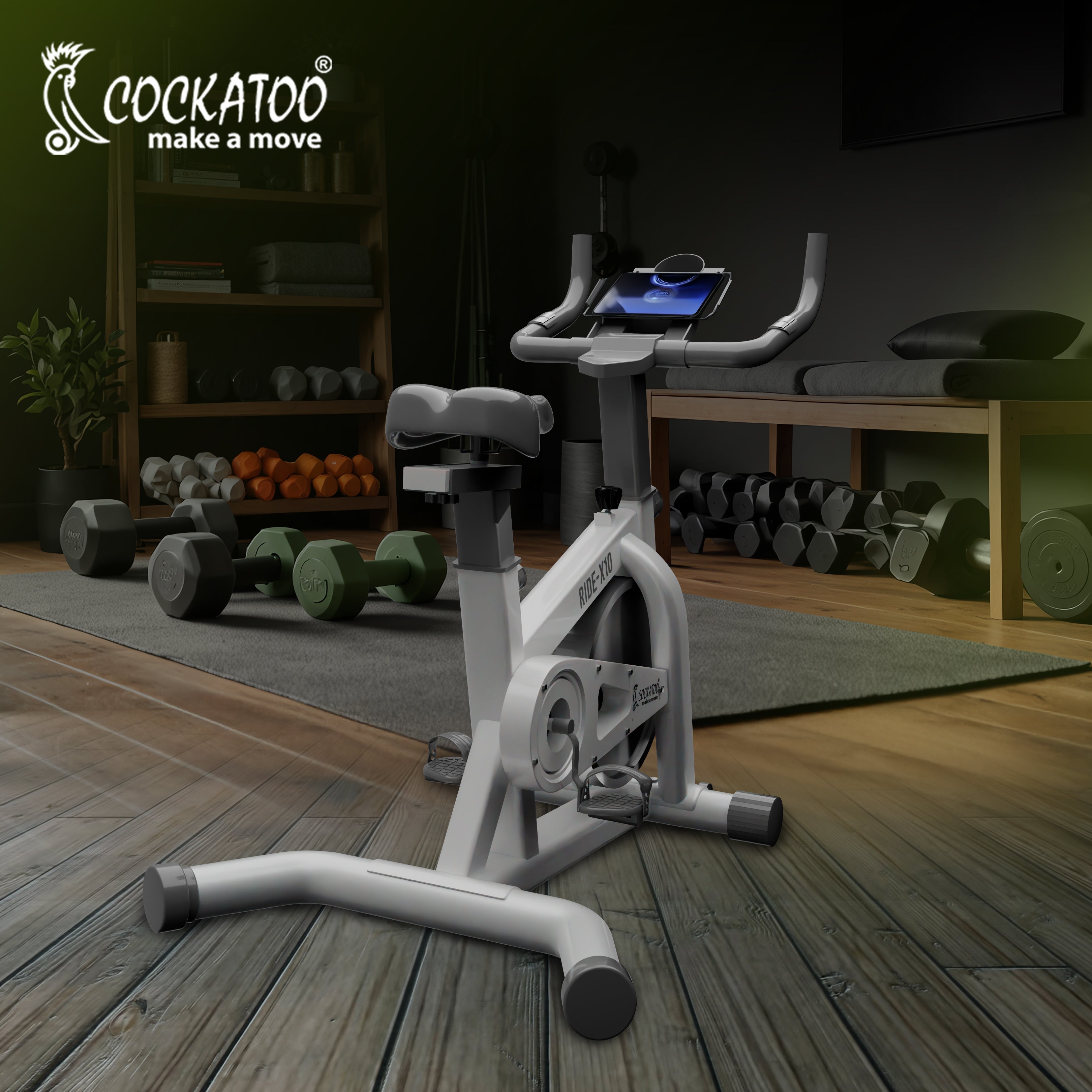 スポーツ・フィットネス Group kick WIN09/SPR09/JUL09/OCT09 Cockatoo Ride X10 Spin Bike Exercise Cycle For Home| Flywheel Size 10