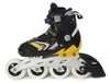 COCKATOO ABEC 7 Inline Adjustable Skates IS05 (90 mm Wheel) Black/Yellow (Large)