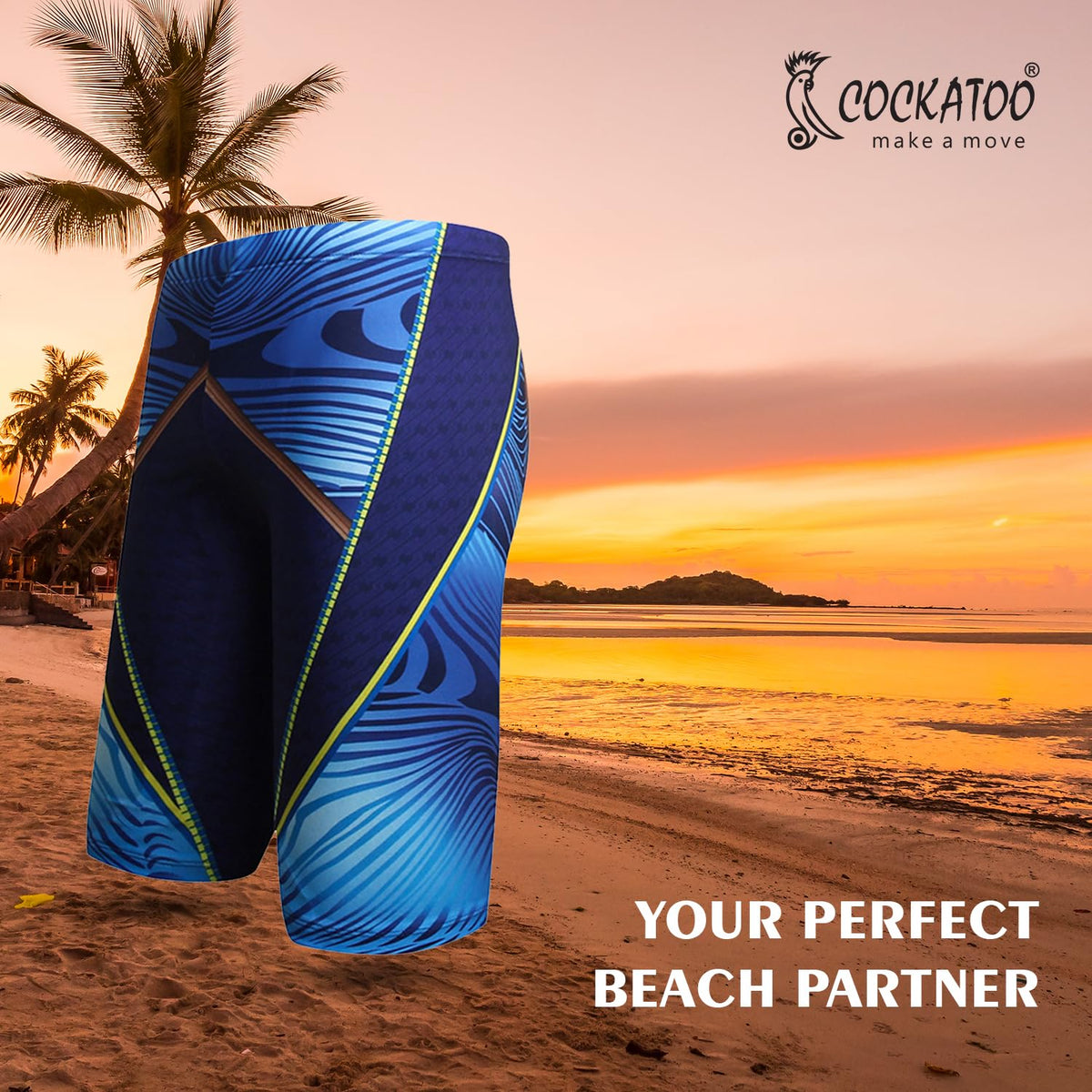 Cockatoo Printed Swim Shorts for Men