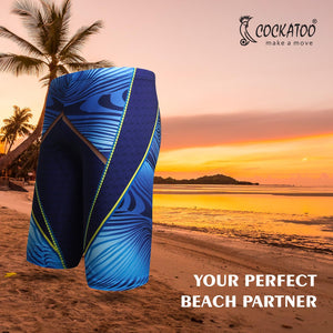 Zebra Print Swim Shorts for Men, Dry-Fit Active Wear Men, Blue, M&L