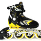 COCKATOO ABEC 7 Inline Adjustable Skates IS05 (90 mm Wheel) Black/Yellow (Large)