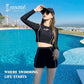Black shorts and T-shirt women swim wear, swimming costume, Gym wear for women workout set, Activewear women sports and fitness wear