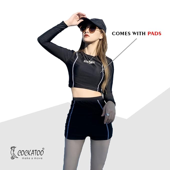 Black shorts and T-shirt women swim wear, swimming costume, Gym wear for women workout set, Activewear women sports and fitness wear