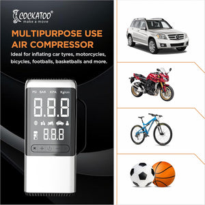 Cockatoo ATJ-9366 | Tyre inflator 4-in-1 Portable Jump Starter with Air Compressor | 8000mAh Battery
