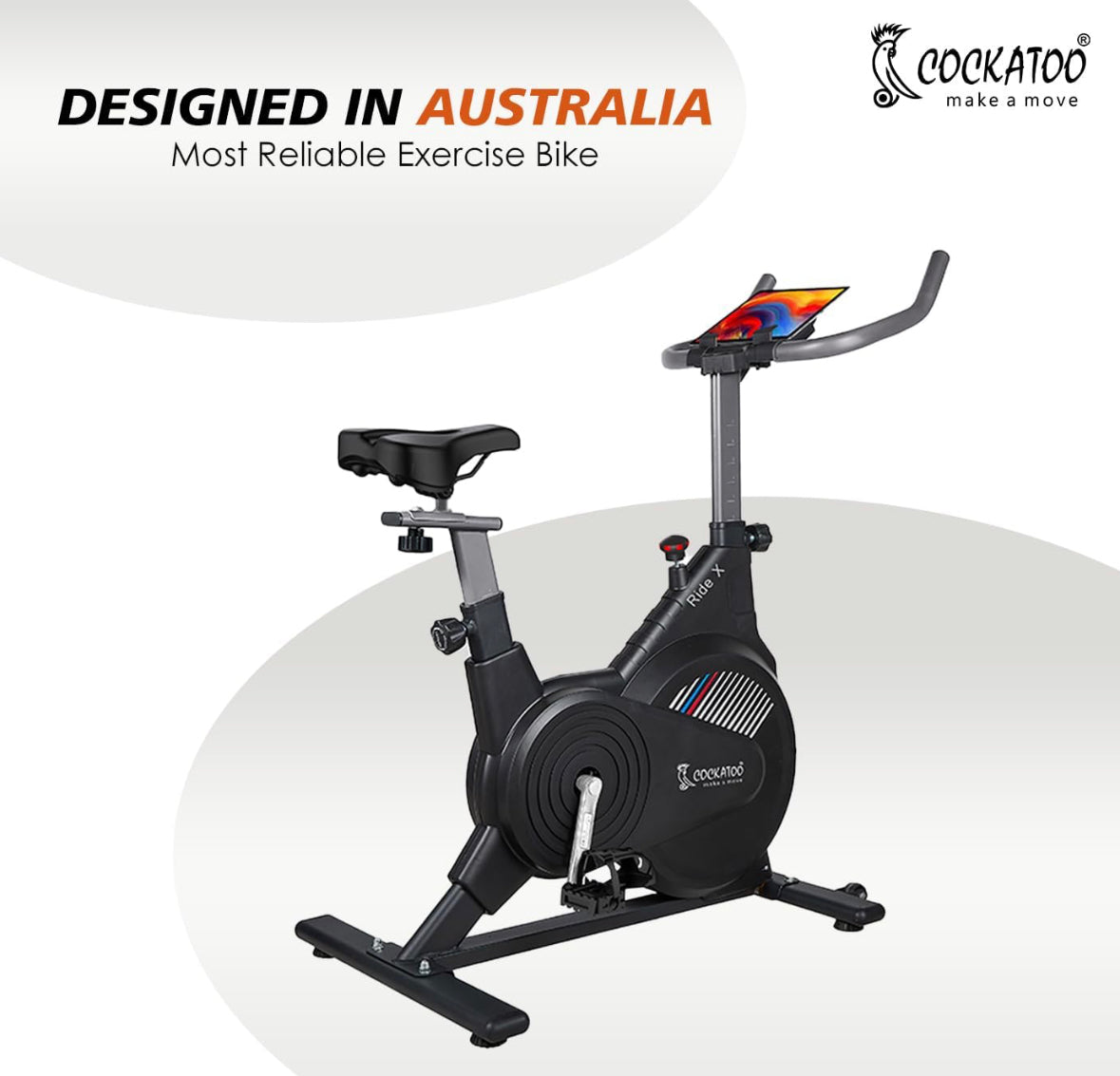 Cockatoo Ride-X 7Kg Fly Wheel Spin Bike | Adjustable Resistance for Ho