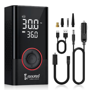 Cockatoo ATJ-005 Tyre inflator Portable Air Compressor Pump with LED Display| 80W Power