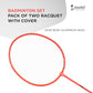 Cockatoo Economy Badminton Set| Pack of Two Racquet with 3 Shuttle & Cover | Size 27 Inch