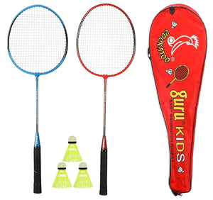 Cockatoo Economy Badminton Set| Pack of Two Racquet with 3 Shuttle & Cover | Size 27 Inch