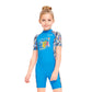 Cockatoo Swimming Costume For Girls| Half Knee Polyester Kids Swim Wear| Blue