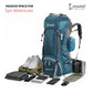 Cockatoo Victory Summit 60L Rucksack Trek Bag | With Rain Cover | Waterproof | Scratch Proof | Cyan & Grey