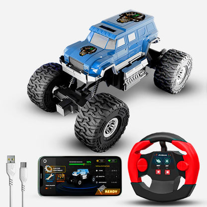 Cockatoo-Kids Trailblazer | 2WD Rechargeable Remote Control Car with Remote| Monster Truck Toy | 1200mAh Battery, Nitro Boost, Shock Absorber, BT Speaker, Fast USB Charge